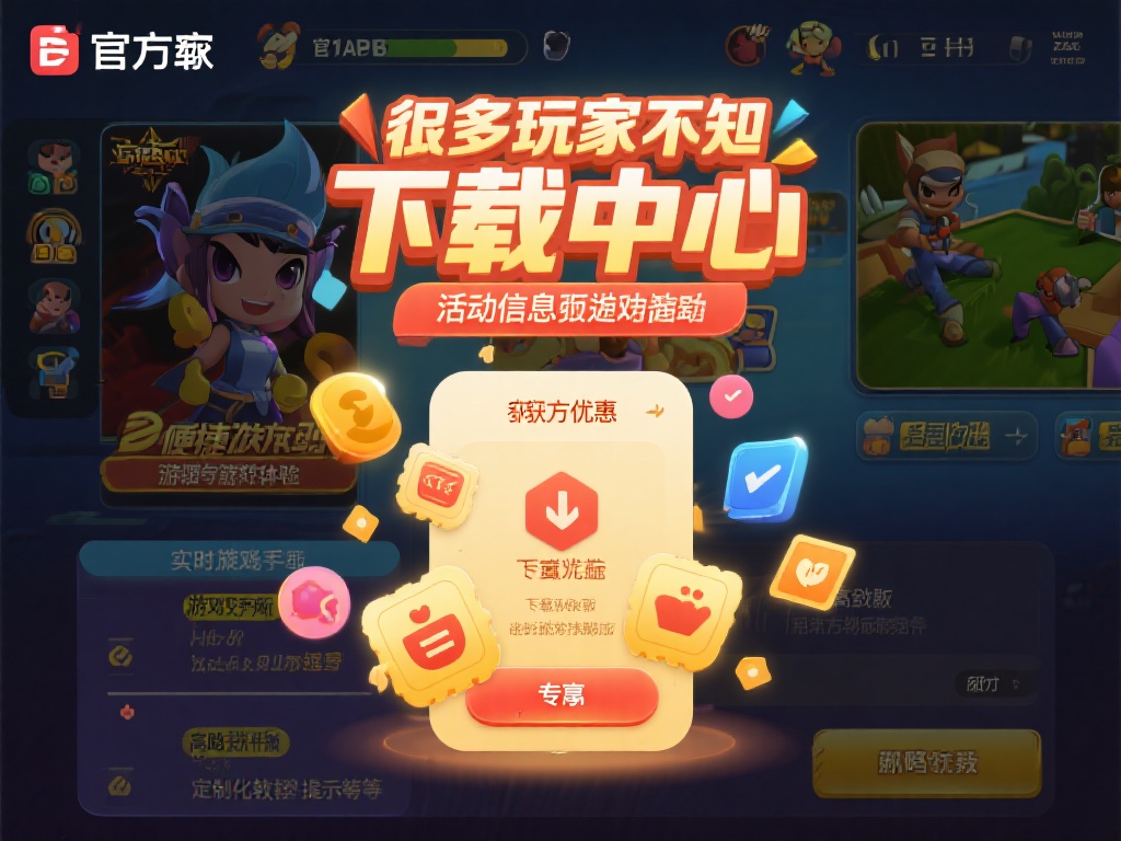 许多玩家不知道，下载中心其实是获取官方优惠和活动信